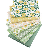 Green Floral Fat Quarters Bundle Pack of 7